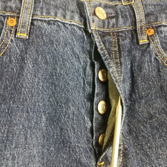 Gap Womens Jeans Cheeky Straight High Rise Blue Denim Dark Indigo Button Fly 29 - Picture 6 of 13